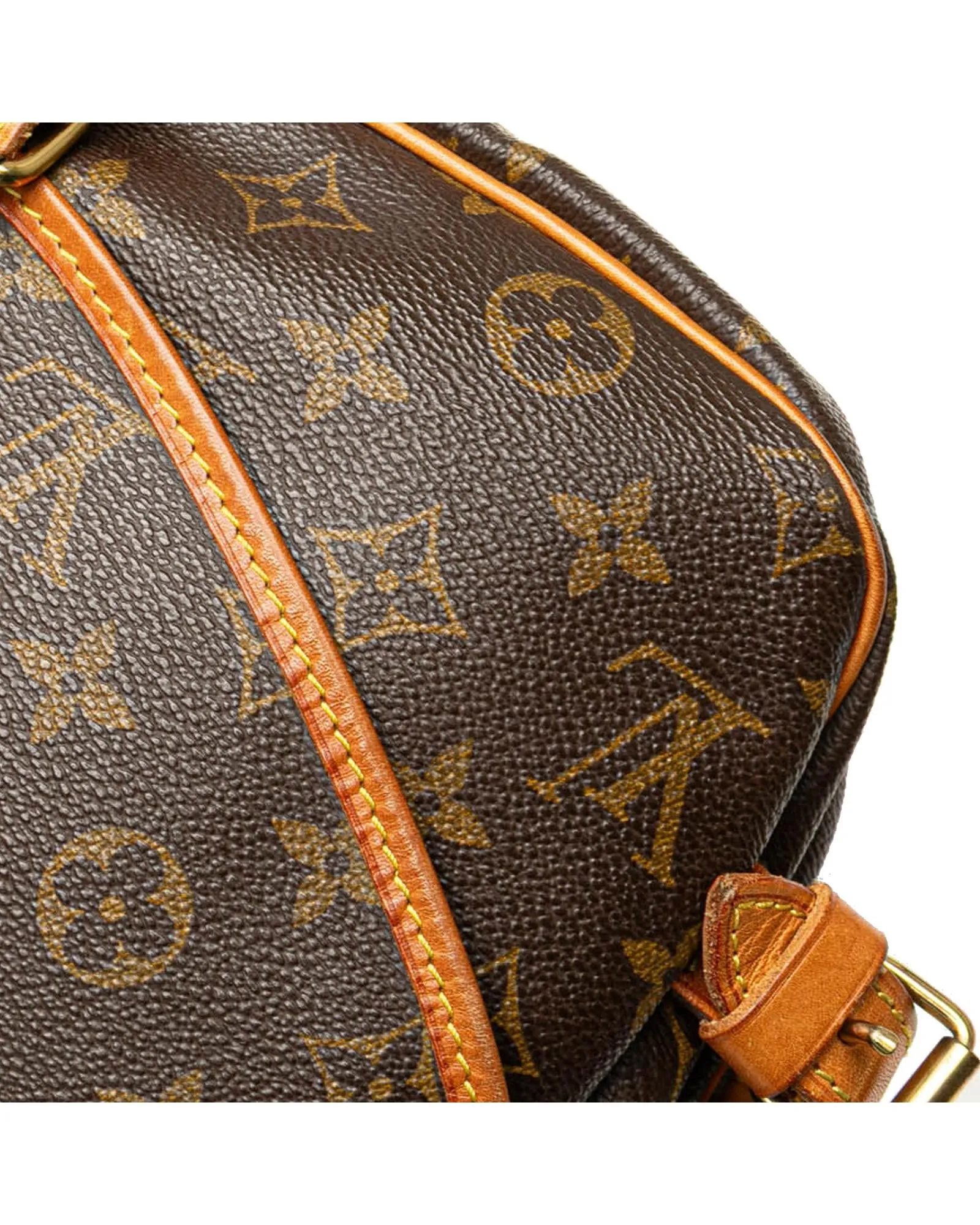 Monogram Canvas Bag with Leather Trim and Adjustable Strap