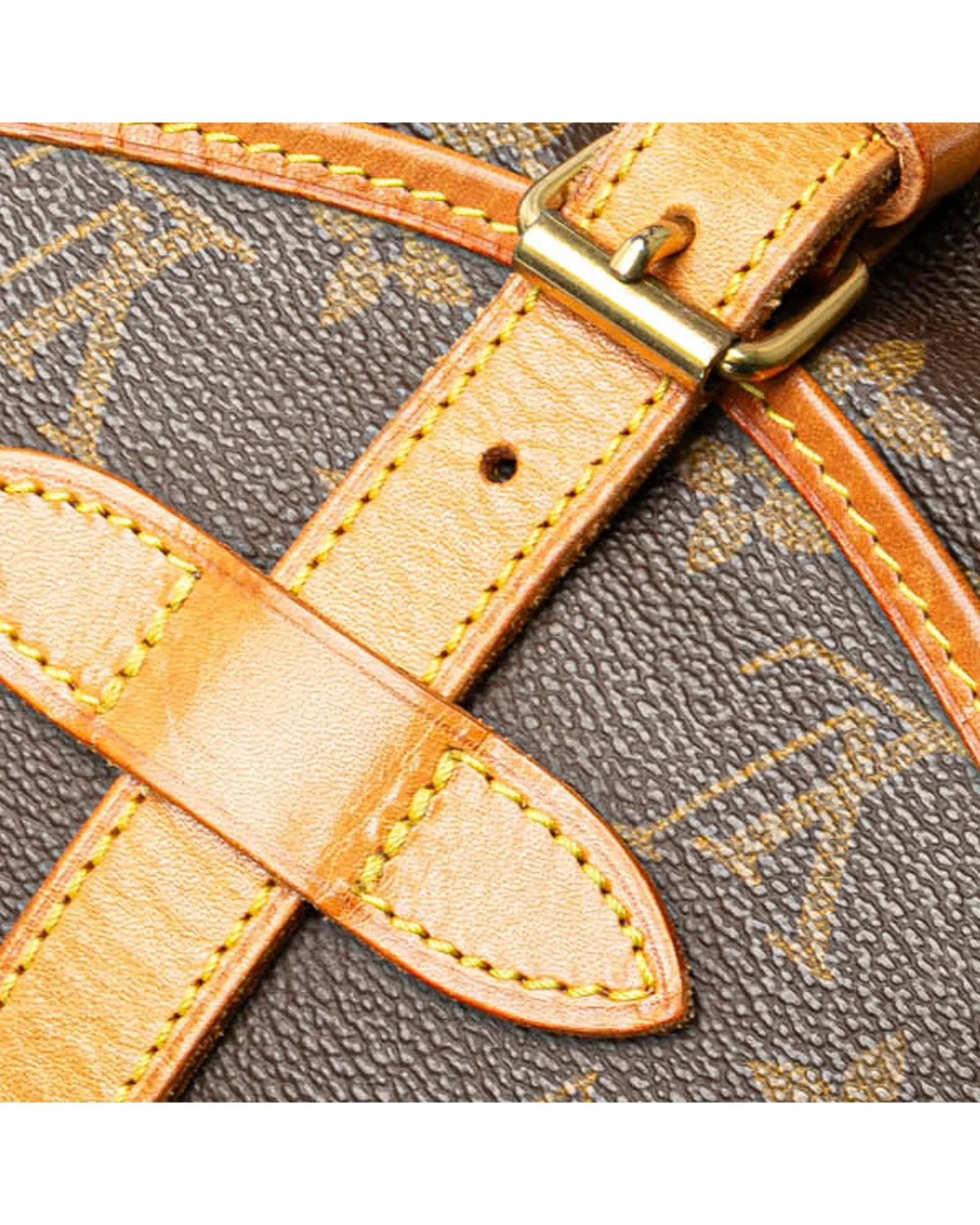 Monogram Canvas Bag with Leather Trim and Adjustable Strap