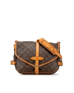 Monogram Canvas Bag with Leather Trim and Adjustable Strap