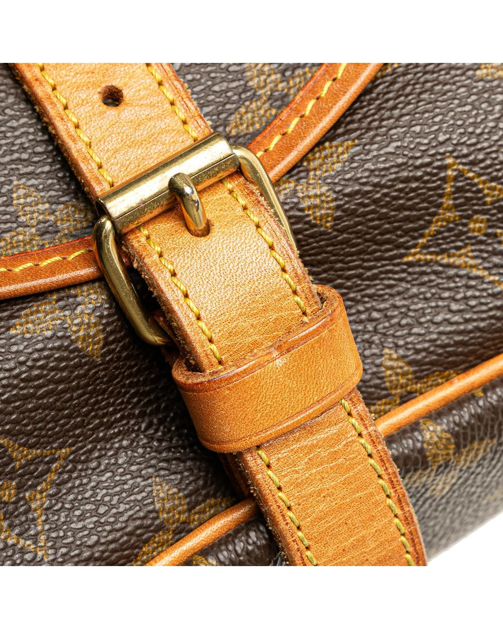 Monogram Canvas Bag with Leather Trim and Adjustable Strap