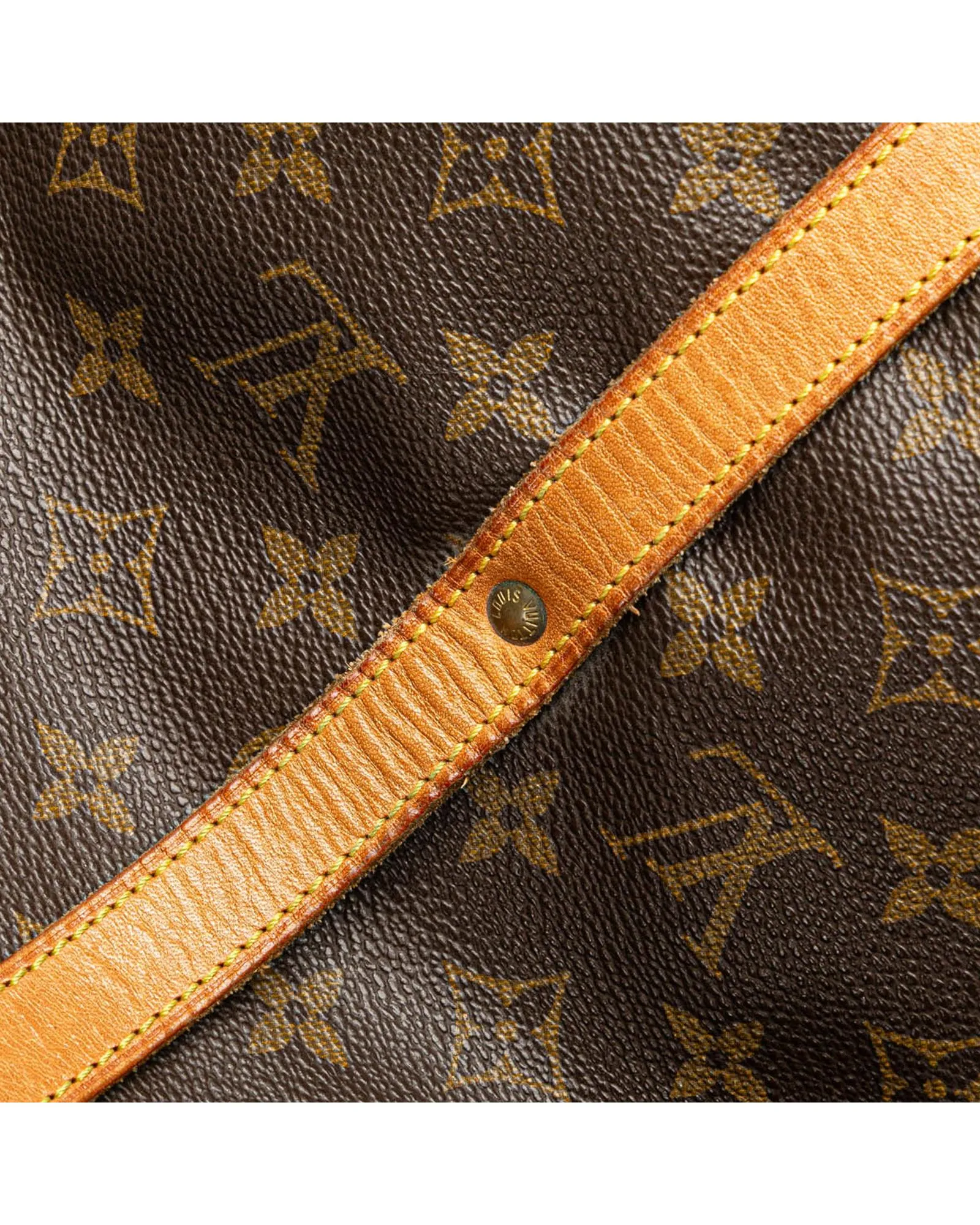 Monogram Canvas Bag with Leather Trim and Adjustable Strap