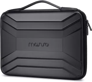 MOSISO 13-14 inch Laptop Hard Case, 13.3 inch Waterproof Shockproof Computer Bag Compatible with MacBook HP Dell, Symmetrical Trapezoid EVA Carrying Laptop Sleeve Hard Shell with Handle, Black