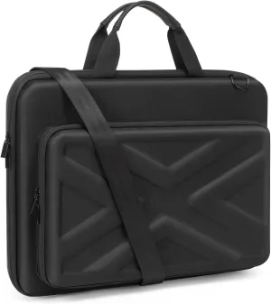 MOSISO Hard Shell Laptop Case for Men Women,15-15.6 inch Computer Bag Compatible with MacBook, HP, Dell, Lenovo, Asus, Notebook,16 inch Laptop Bag with Front Pocket & Shoulder Strap, Black