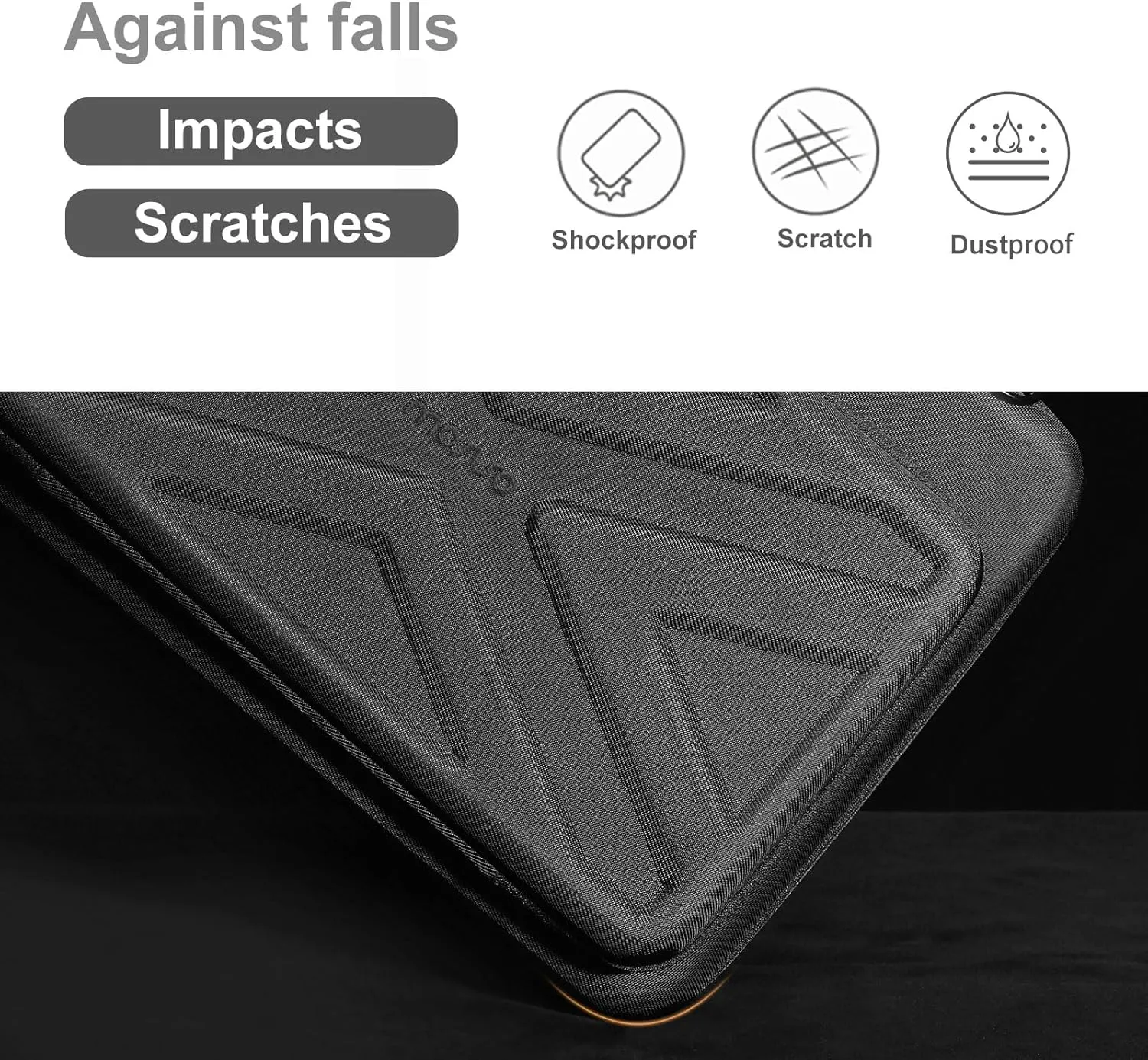 MOSISO Hard Shell Laptop Case for Men Women,15-15.6 inch Computer Bag Compatible with MacBook, HP, Dell, Lenovo, Asus, Notebook,16 inch Laptop Bag with Front Pocket & Shoulder Strap, Black