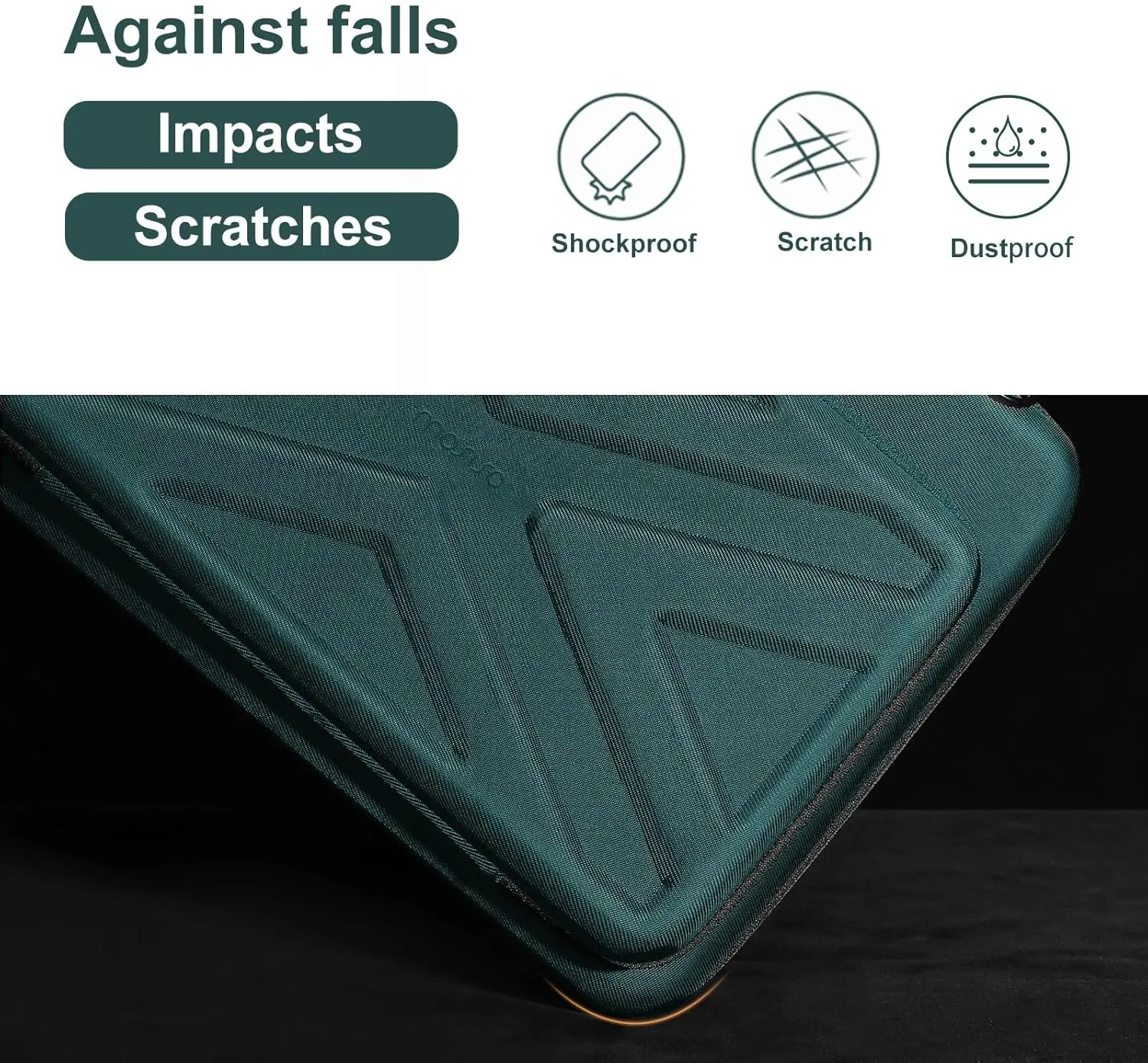 MOSISO Hard Shell Laptop Case for Men Women,15-15.6 inch Computer Bag Compatible with MacBook, HP, Dell, Lenovo, Asus, Notebook,16 inch Laptop Bag with Front Pocket & Shoulder Strap, Teal Green