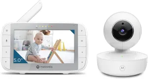 Motorola Nursery VM36XL Video Baby Monitor Camera, 1000ft Range no WiFi 2.4 GHz Wireless, 5" Screen, 2-Way Audio, Pan/Tilt/Zoom, Temp, Night Vision