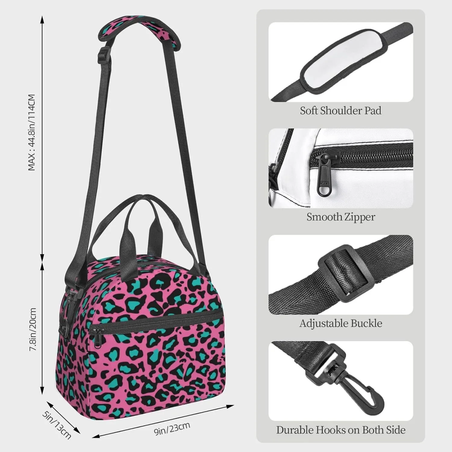 Movie Theme,Insulated Reusable Lunch Bag with Adjustable Shoulder Strap for Adults,Composition with Projection and Strip,Leakproof Office Picnic Hiking Beach Tote Bag,Multicolor,9x5x7.8in