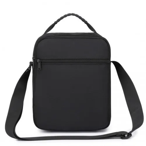MSK2446 - Kono Durable Men's Crossbody Shoulder Bag with Multiple Pockets - Messenger Bag for Travel, Work, and Daily Use - Black