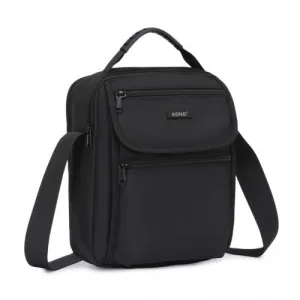 MSK2446 - Kono Durable Men's Crossbody Shoulder Bag with Multiple Pockets - Messenger Bag for Travel, Work, and Daily Use - Black
