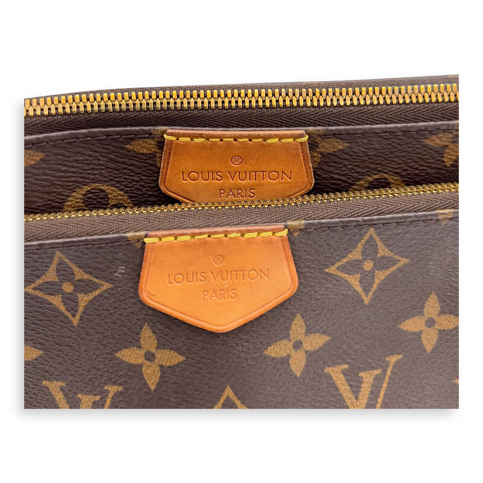 Multi-Pochette Accessoires Brown Crossbody Bag in Monogram Coated Canvas, Gold hardware