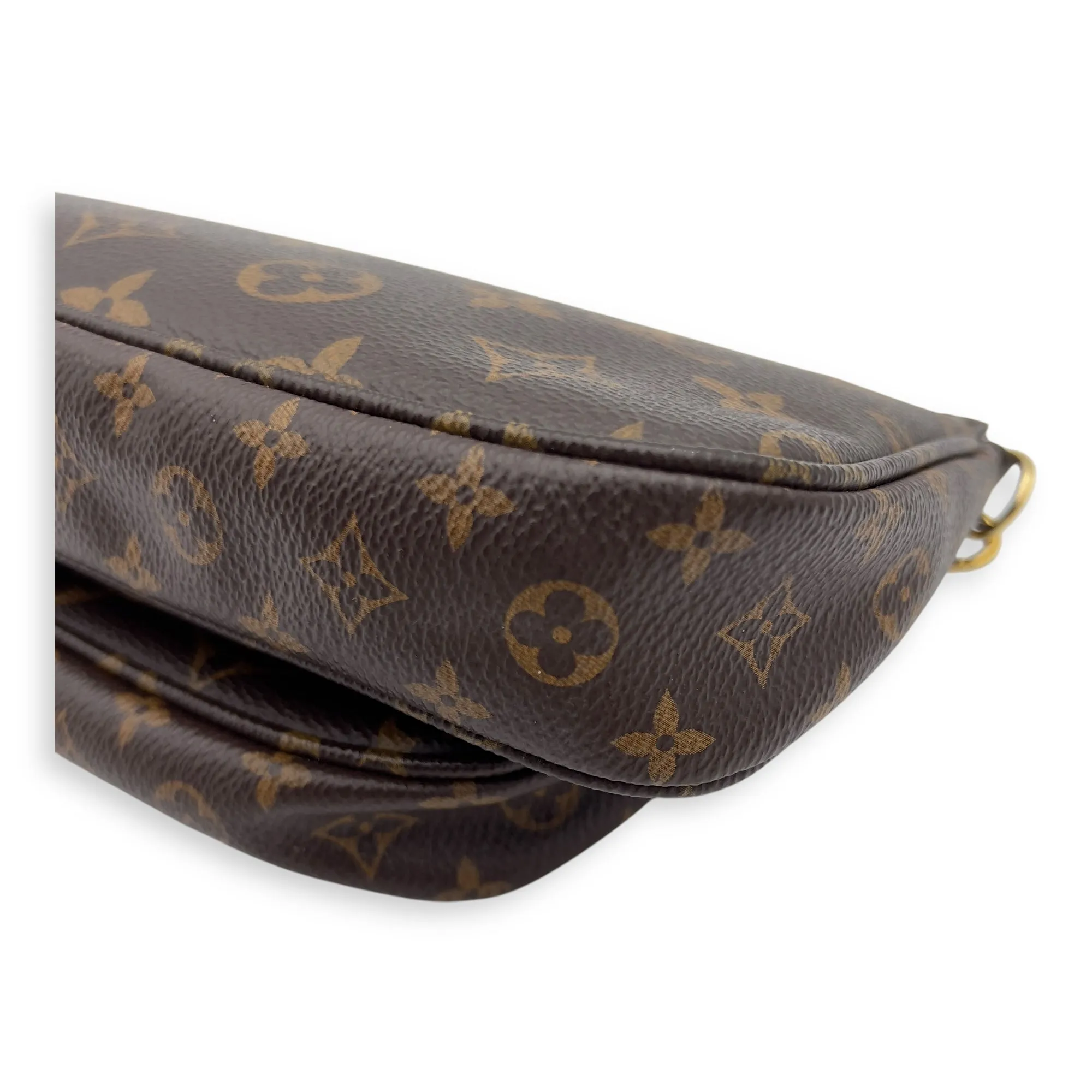 Multi-Pochette Accessoires Brown Crossbody Bag in Monogram Coated Canvas, Gold hardware