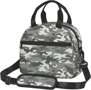 Multicolor Theme,Insulated Reusable Lunch Bag with Adjustable Shoulder Strap for Adults,Monochrome Pattern Multicolor Fashion,Leakproof Office Picnic Hiking Beach Tote Bag,Grey,9x5x7.8in