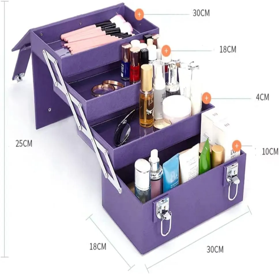 Multifunctional Portable Cosmetic Bag Travel Makeup Artist Beauty Box Multi-layer Large-capacity Storage Box(black-JoJo's Bizarre Adventure1)