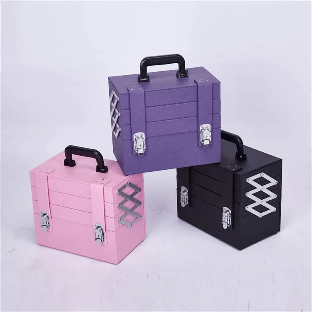 Multifunctional Portable Cosmetic Bag Travel Makeup Artist Beauty Box Multi-layer Large-capacity Storage Box(black-JoJo's Bizarre Adventure1)