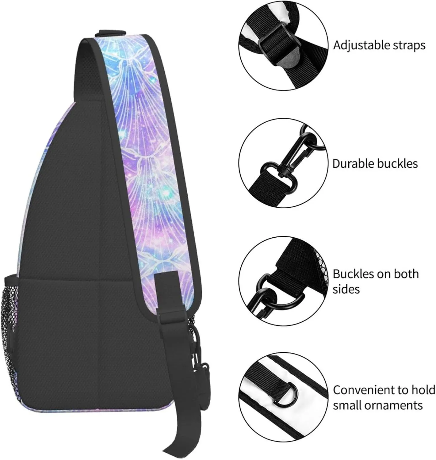 Naughty Sloth Printed Canvas Sling Bag Crossbody Backpack, Hiking Daypack Chest Bag For Women Men