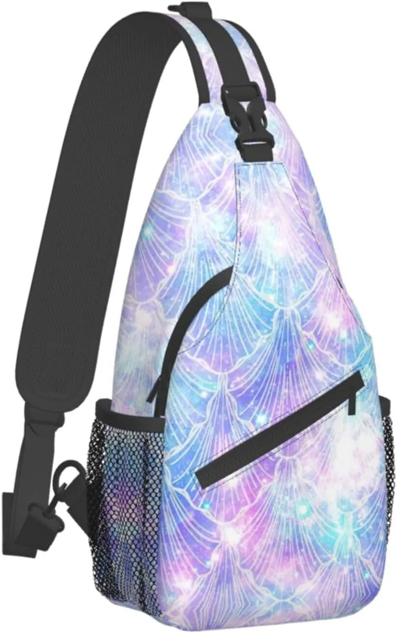 Naughty Sloth Printed Canvas Sling Bag Crossbody Backpack, Hiking Daypack Chest Bag For Women Men