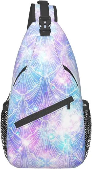 Naughty Sloth Printed Canvas Sling Bag Crossbody Backpack, Hiking Daypack Chest Bag For Women Men
