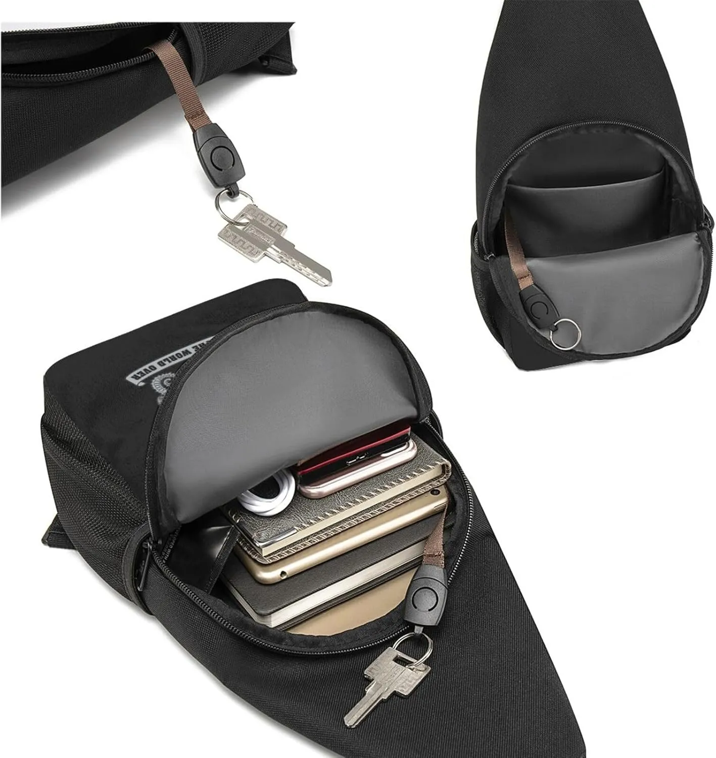 Navy Diver We Dive The World Over (Silver) Unisex Chest Bag Lightweight Crossbody Shoulder Bag Travel Pocket