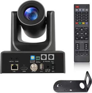 NDI PTZ Camera, PTZ Camera with 20X Optical Zoom 1080p Live Streaming for Church, Conference and Live Production, HDMI PTZ Camera,Video Conference Camera NDI HX 4.6 (Black)