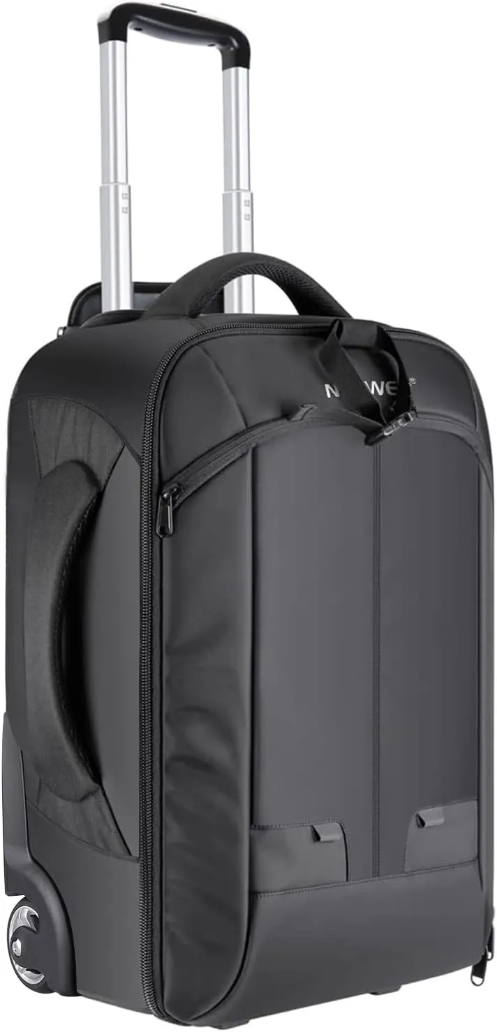 Neewer 2-in-1 Rolling Camera Backpack Trolley Case - Anti-Shock Detachable Padded Compartment