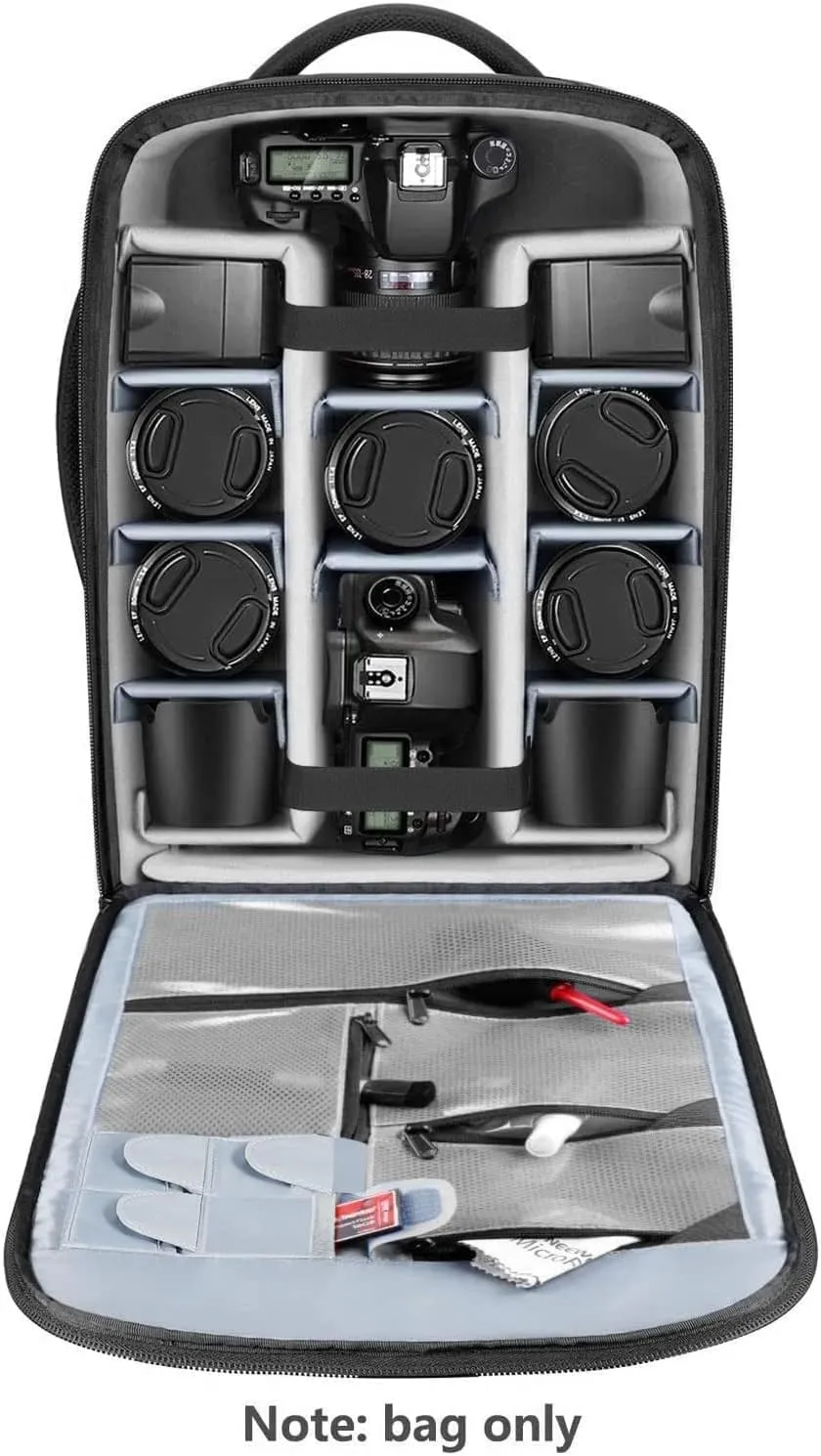Neewer 2-in-1 Rolling Camera Backpack Trolley Case - Anti-Shock Detachable Padded Compartment