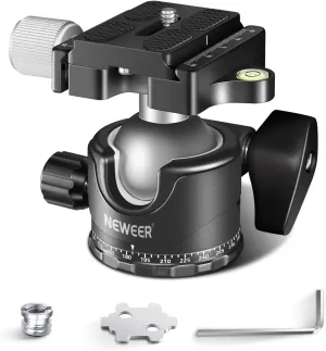NEEWER Low Profile Camera Tripod Ball Head, 36mm Metal Panorama Ball Head Compatible with Arca 1/4” Quick Release Plate for Tripod Monopod Slider DSLR Camera Camcorder, Load Capacity: 33lb/15kg -GM36