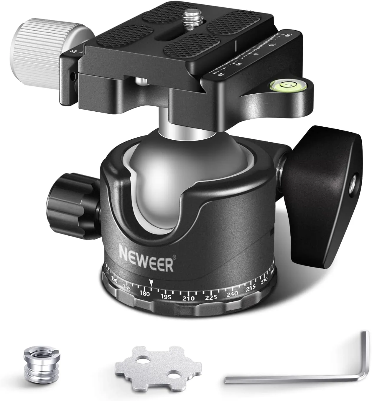 NEEWER Low Profile Camera Tripod Ball Head, 36mm Metal Panorama Ball Head Compatible with Arca 1/4” Quick Release Plate for Tripod Monopod Slider DSLR Camera Camcorder, Load Capacity: 33lb/15kg -GM36
