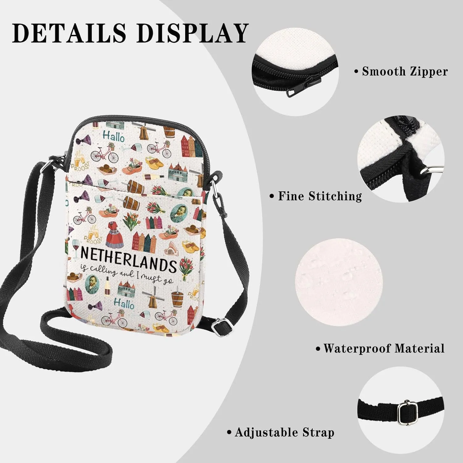 Netherlands Holland Dutch Souvenir Gift Bachelorette Party Gift Netherlands Is Calling I Must Go Travel Makeup Bag