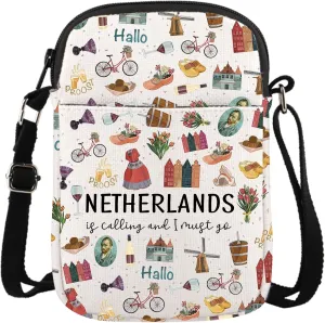 Netherlands Holland Dutch Souvenir Gift Bachelorette Party Gift Netherlands Is Calling I Must Go Travel Makeup Bag