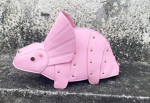 New 3D Unicorn Dinosaur Design Pu Cute Tote Bag Crossbody Mini Bag Clutch Bag Fashion Handbag Shpulder Bag Chain Purse