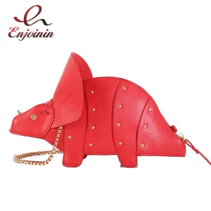 New 3D Unicorn Dinosaur Design Pu Cute Tote Bag Crossbody Mini Bag Clutch Bag Fashion Handbag Shpulder Bag Chain Purse