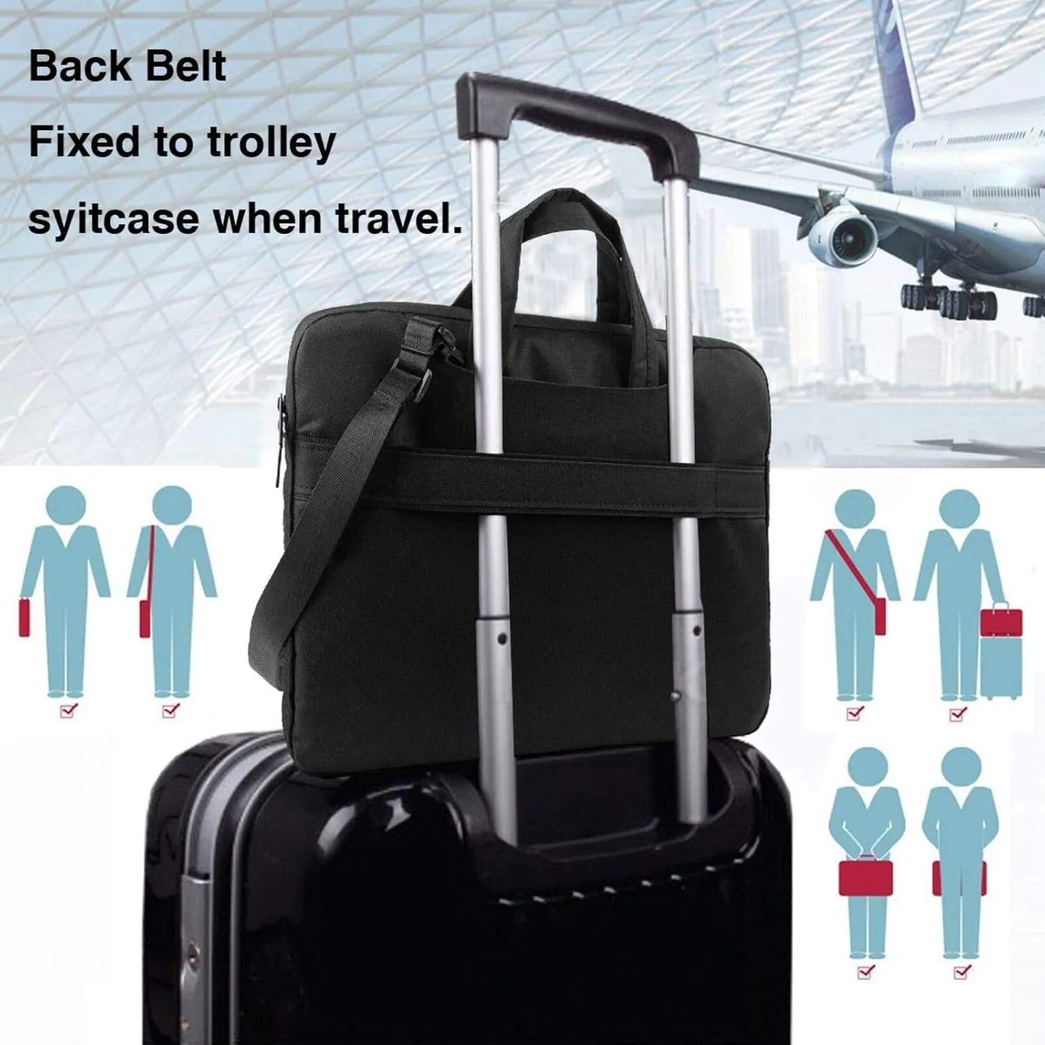Nice Terrace Shockproof Portable Shoulder Laptop Bag For Daily Work Business Meetings