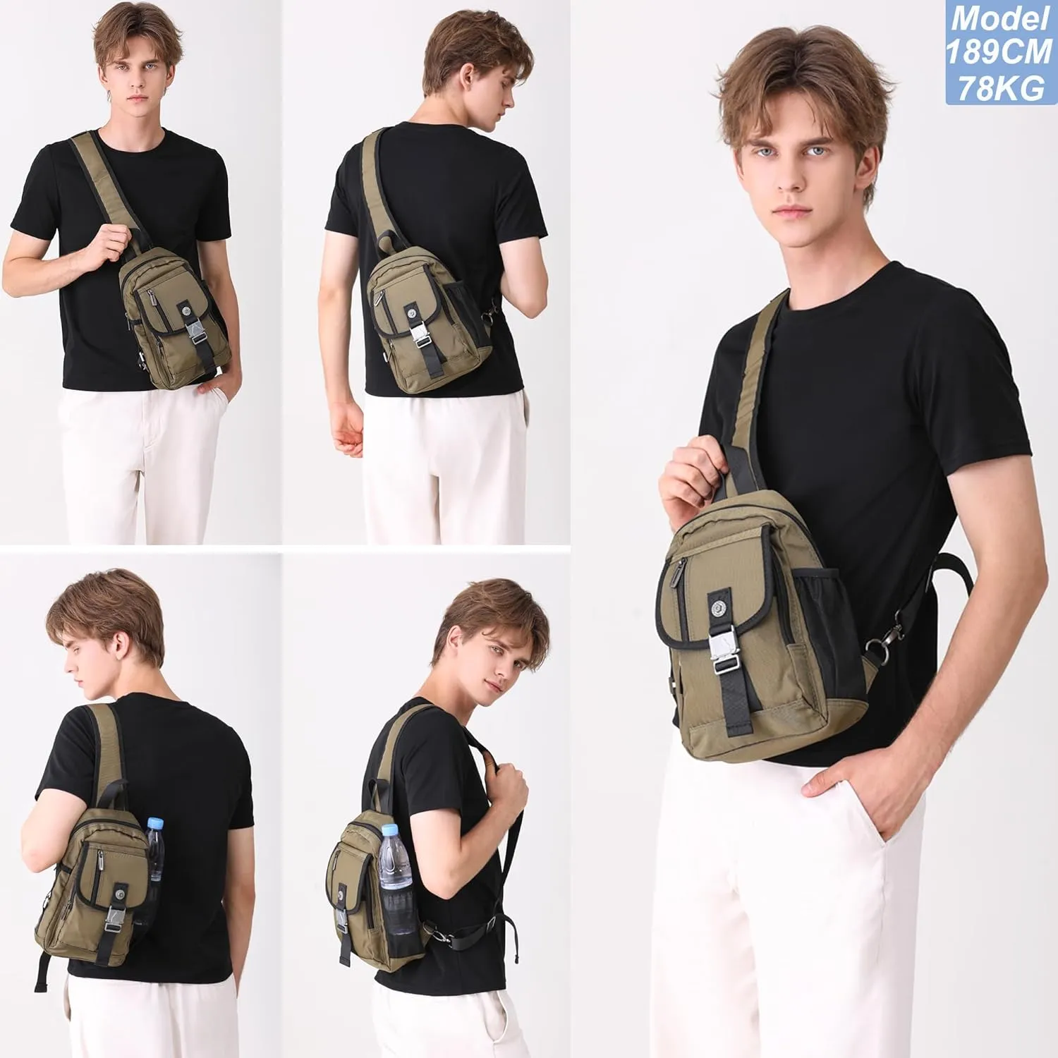 NICGID Sling Bag Chest Shoulder Backpack Crossbody Bags for Tablet Laptop Outdoor Hiking Men Women