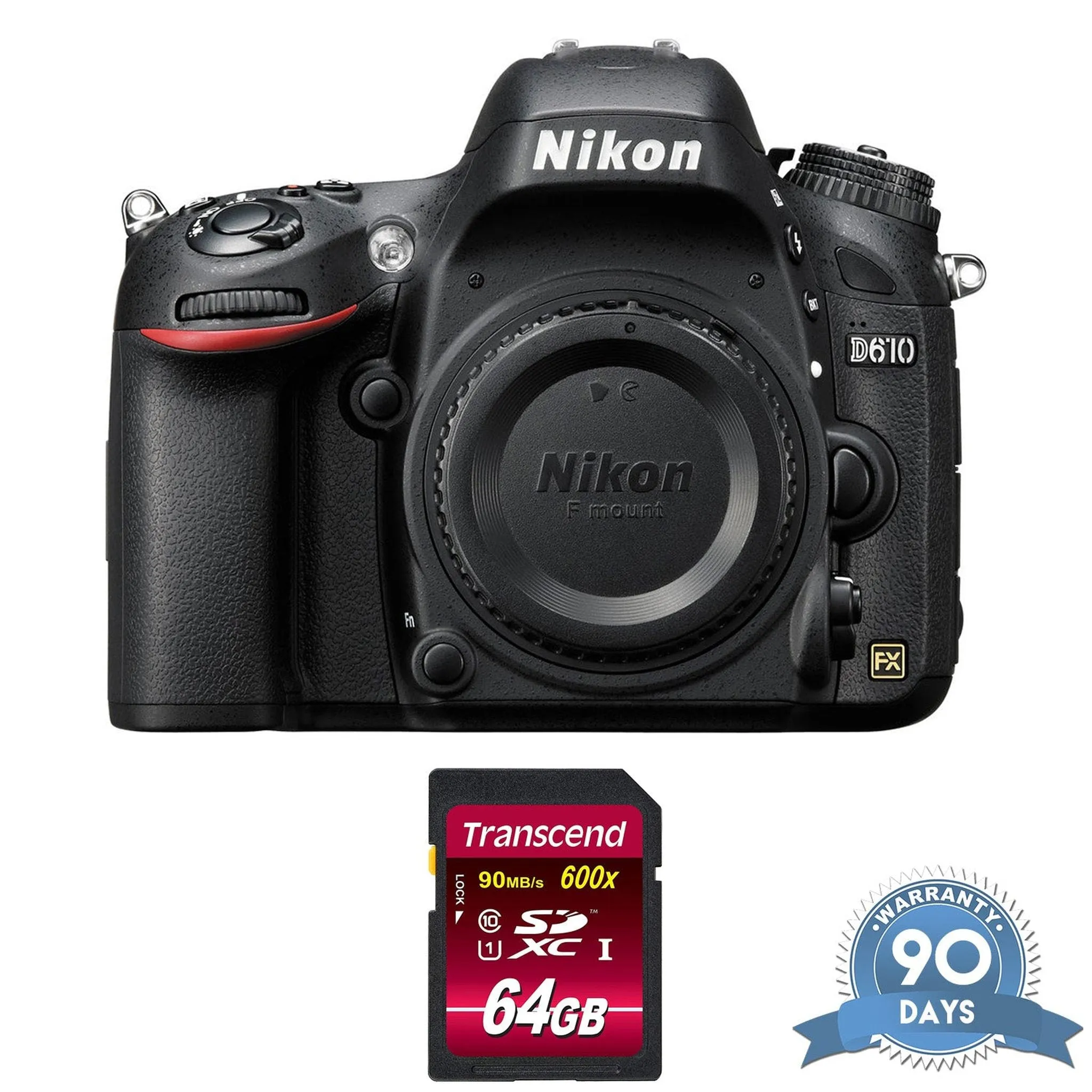 Nikon D610 DSLR Camera (Body Only) - with Memory Card Bundle