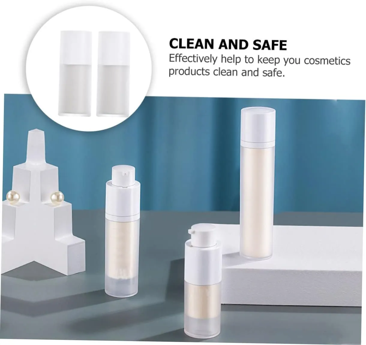 NOLITOY 15ml Plastic Airless Pump Bottle Leakproof Cosmetic Press Bottle for Lotion Serum Shampoo Travel Dispenser