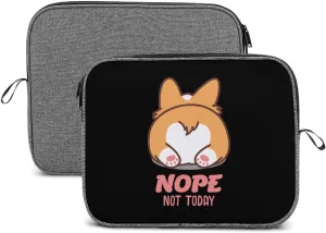 Nope Not Today Corgi Butt Laptop Case Sleeve Durable Protective Cover Carrying Bag Briefcase for Offce Travel 14inch