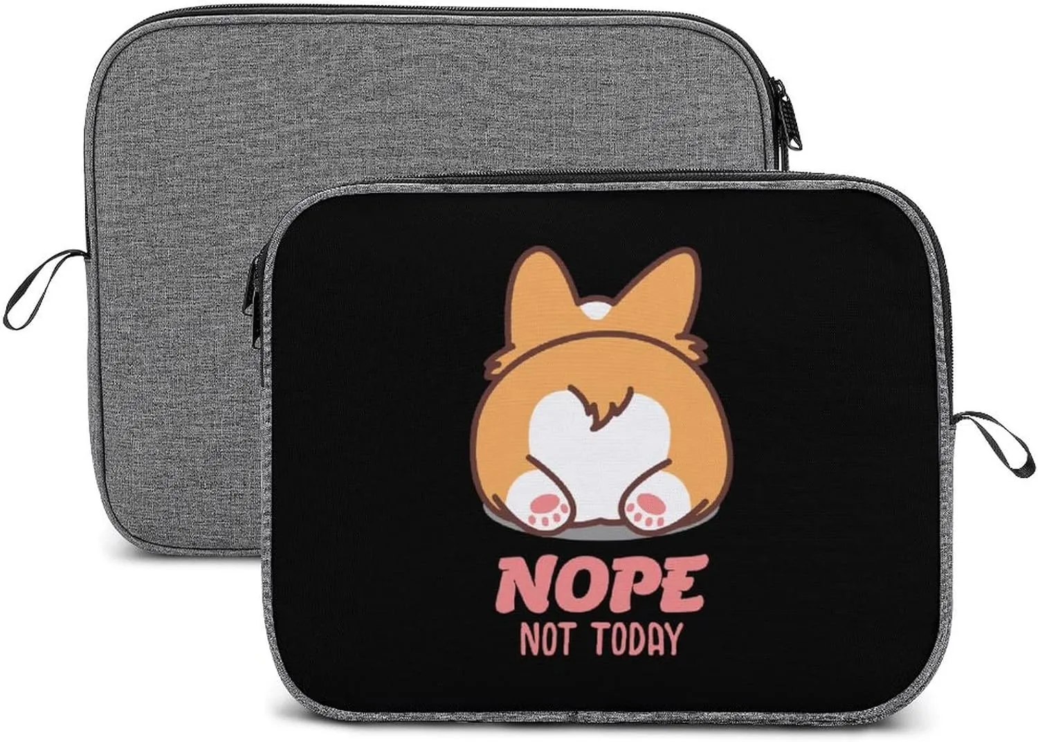 Nope Not Today Corgi Butt Laptop Case Sleeve Durable Protective Cover Carrying Bag Briefcase for Offce Travel 14inch