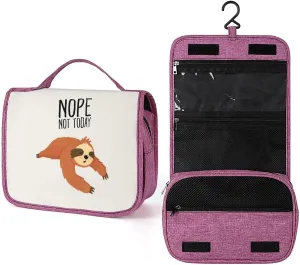 Nope Not Today Sloth Makeup Bag Travel Toiletry Bag Waterproof Cosmetic Bag with Portable Hook Handbag, style, 20240328