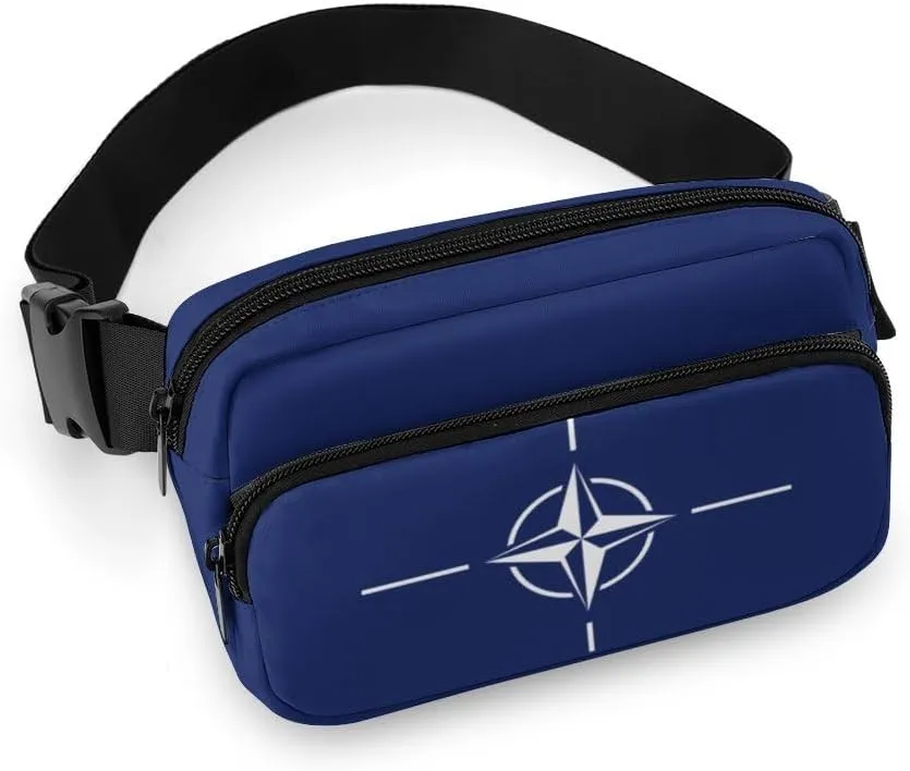 North Atlantic Treaty Organization Flag Unisex Mini Belt Bag with Adjustable Strap Small Fanny Pack Crossbody Chest Bag