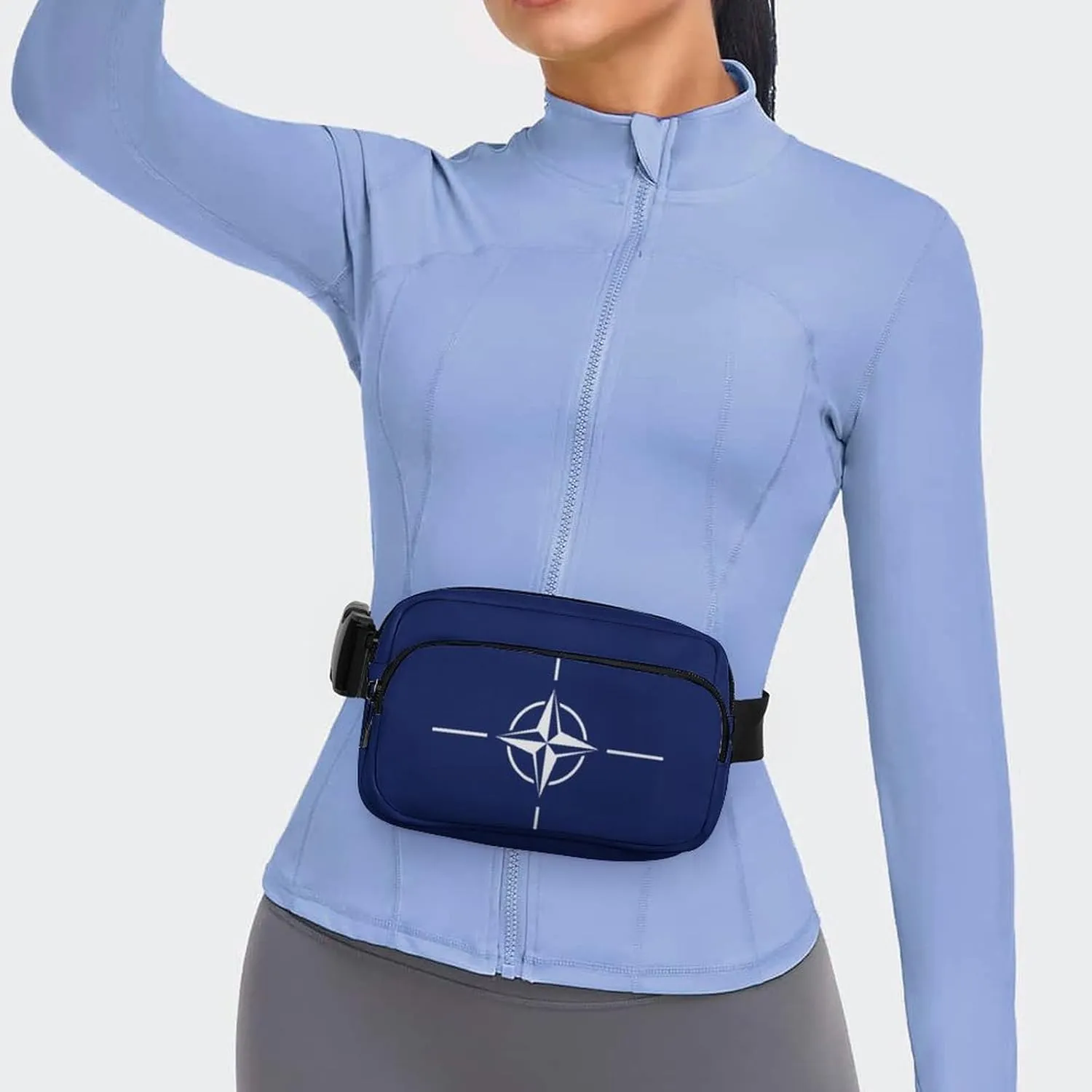 North Atlantic Treaty Organization Flag Unisex Mini Belt Bag with Adjustable Strap Small Fanny Pack Crossbody Chest Bag
