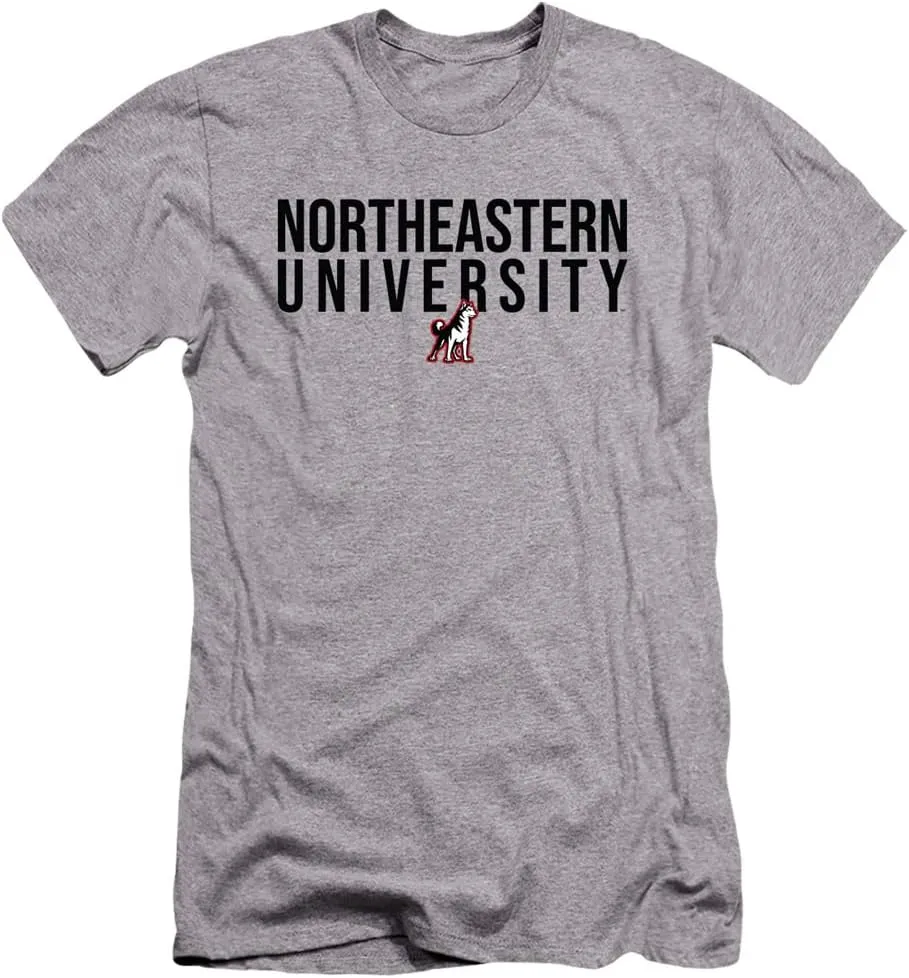 Northeastern University Official Stacked Unisex Adult Canvas Brand T Shirt