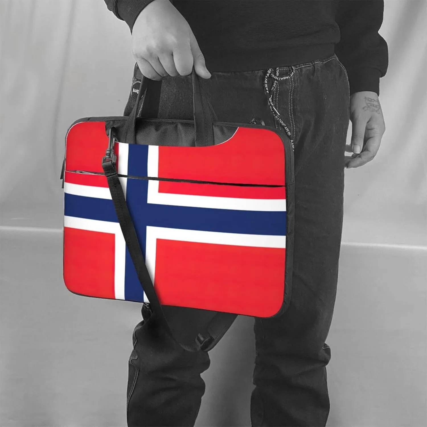 Norwegian flag Print Work Laptop Bag Stylish and Protective Laptop Case Briefcase for Men Women Office