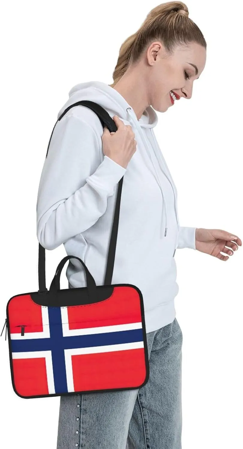 Norwegian flag Print Work Laptop Bag Stylish and Protective Laptop Case Briefcase for Men Women Office