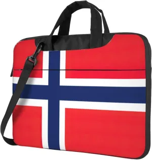 Norwegian flag Print Work Laptop Bag Stylish and Protective Laptop Case Briefcase for Men Women Office