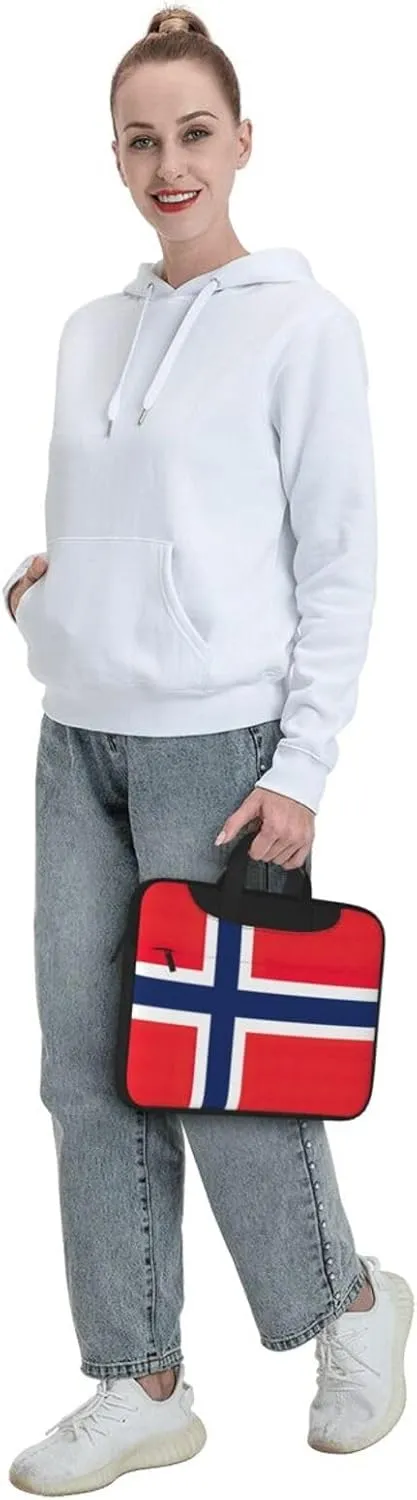 Norwegian flag Print Work Laptop Bag Stylish and Protective Laptop Case Briefcase for Men Women Office