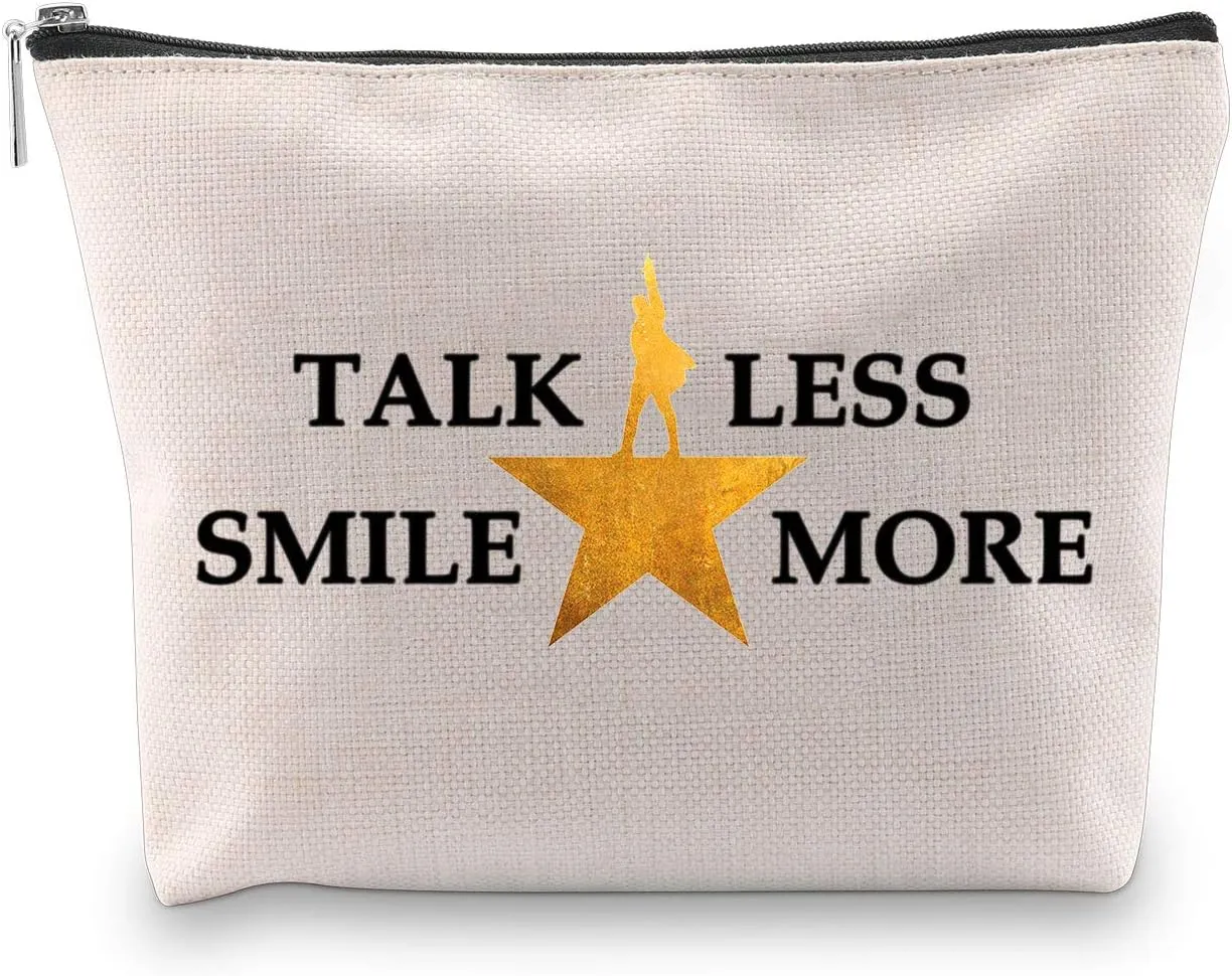 Novelty Musical Gift My Thoughts Have Been Replaced by Lyrics Talk Less Smile More Cosmetic Bag (TALK LESS)