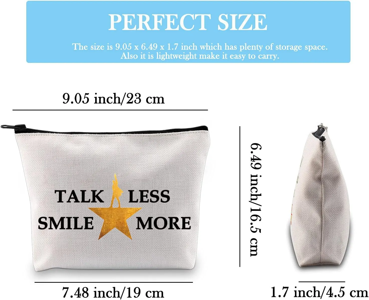 Novelty Musical Gift My Thoughts Have Been Replaced by Lyrics Talk Less Smile More Cosmetic Bag (TALK LESS)
