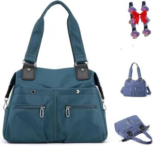 Nylon Waterproof Tote Bag,Womens Tote Handbags,Large Capacity Waterproof Multi Pocket Shoulder Bag with Zipper