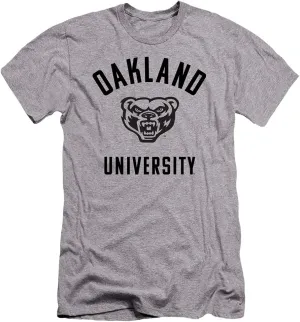 Oakland University Official One Color Grizzlies Logo Unisex Adult Canvas Brand T Shirt