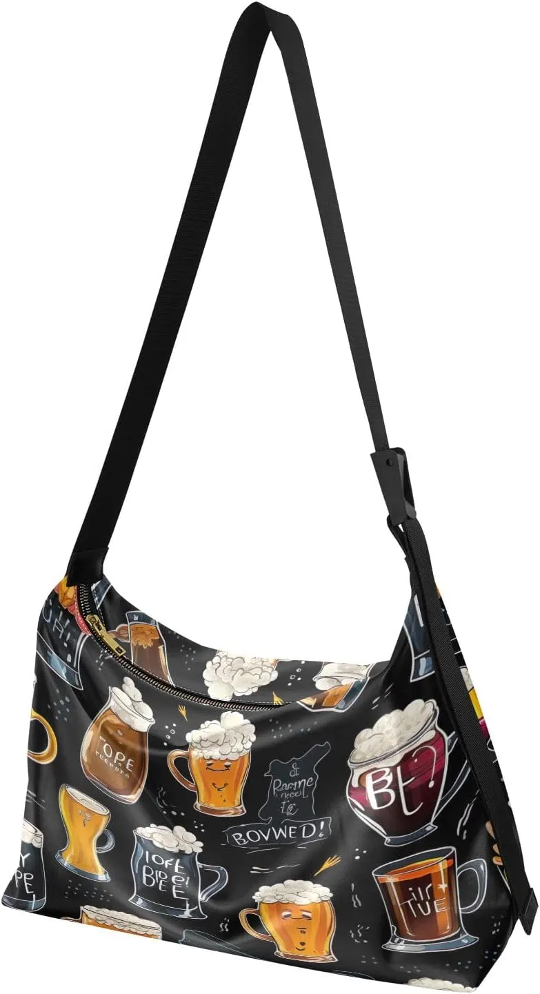 OBeer with Red Vegan Crossbody Bag, Adjustment for Leather Tote Bag, Men's Shoulder Bags